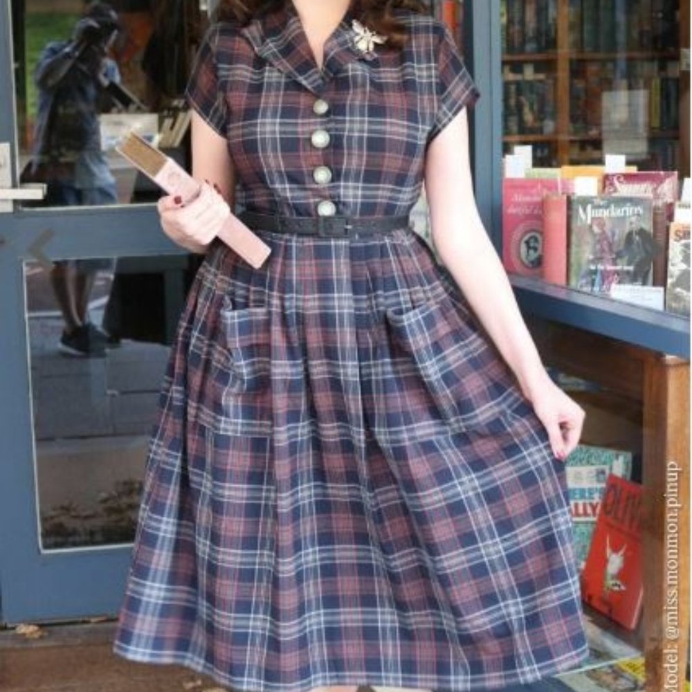 Vivien of Holloway Plaid Kitty Dress